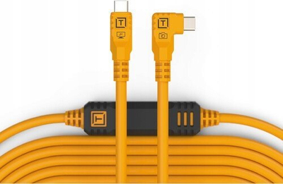 Kabllo TetherTools Tether Pro, USB-C me USB-C, 9.4m, kënd i djathtë, portokalli