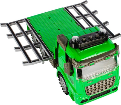 Kamion lodër Mega Creative Freight Car, shkallë 1:14, me gjëra shtesë, jeshil