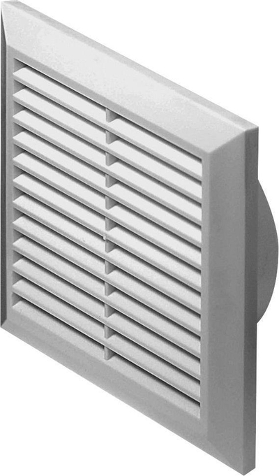 Grilë ventilimi pa markë, 100 mm, mbrojtje insektesh, ABS, e bardhë