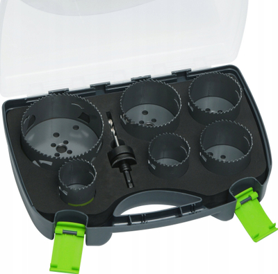 Set sharra rrethore Luna Perfect 8 në 1, 8 copë, në kuti plastike, gri