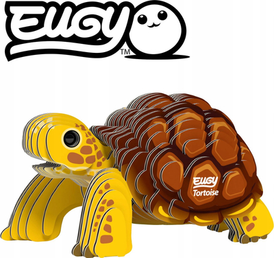 Puzzle 3D kartoni Eugy Tortoise, 34 pjesë, lodër mësuese, me shumë ngjyra