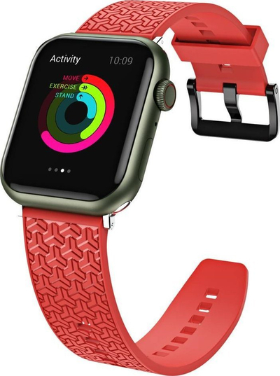 Rrip dore Hurtel Watch Strap Y për Apple Watch 41 40 38mm, TPU, i kuq
