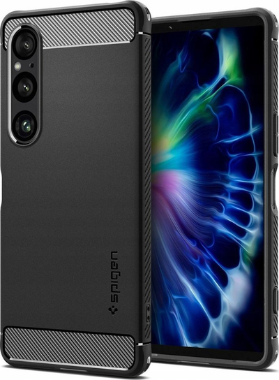 Mbulesë telefoni Spigen Rugged Armor për Sony Xperia 1 VI, TPU, e zezë matte