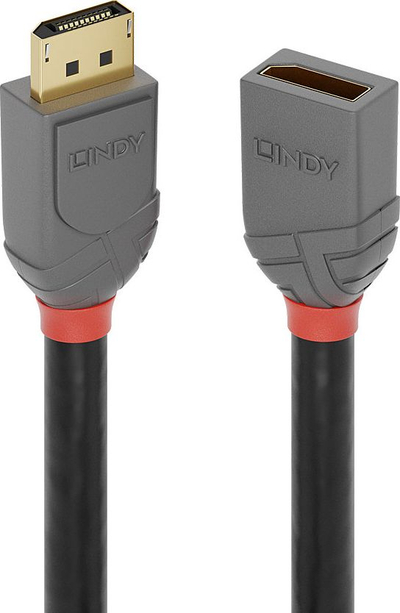 Kabllo DisplayPort Lindy 36495, 0.5m, 8K, gri