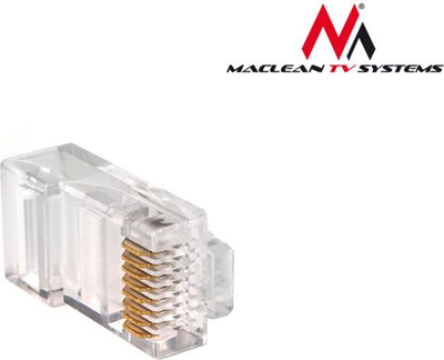 Priza rrjeti Maclean RJ45 8P8C Cat 5e, set 100 copë, transparente