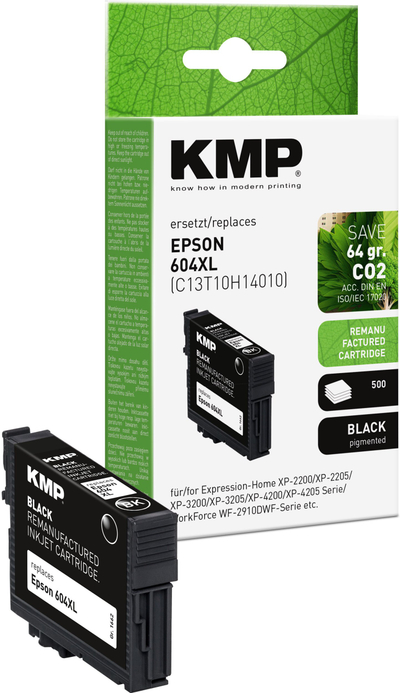 Kartrix boje KMP Epson 604XL, 500 faqe, 10ml, i zi