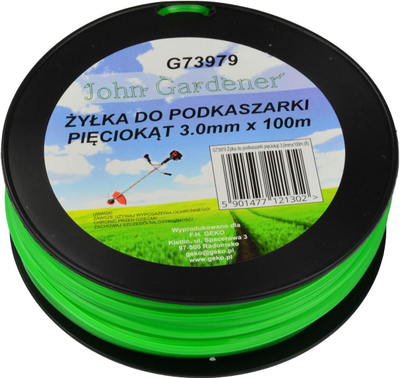 Жица за тример GEKO Green, 3.0mm, 100m, профил ѕвезда, најлон, зелена