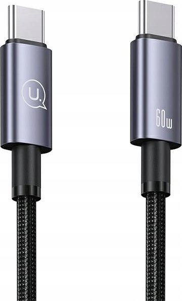 Kabllo USB Usams US-SJ661, USB C në USB C, 1.2m, 60W, USB 3.2 Gen 1, çelik