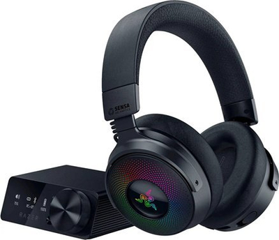 Kufje gaming Razer Kraken V4 Pro, me kabllo edhe pa kabllo, USB edhe Bluetooth, të zeza