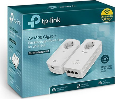 Powerline TP-Link TL-WPA1300P Kit, 1300 Mbps, prizë gjermane (DE), i bardhë