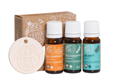 Set vajra esencialë Tierra Verde - vaj esencial BIO Portokalli 10 ml + vaj esencial BIO Rozmarinë 10 ml + vaj esencial BIO Mint 10 ml