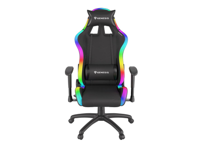 Karrige gaming Genesis Trit 500 RGB, ergonomike, me ndriçim RGB, e zezë