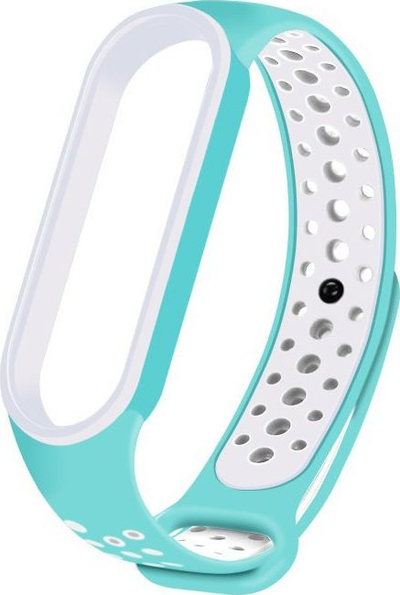 Rrip silikoni Hurtel për Xiaomi Mi Band 5 Dots, zëvendësues, turquoise me të bardhë