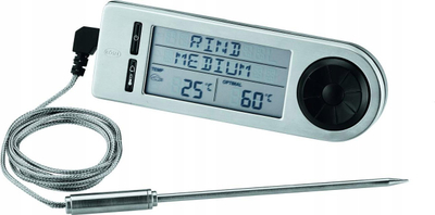 Termometër dixhital gatimi Rosle Barbecue, për grill dhe furrë, inox, gri