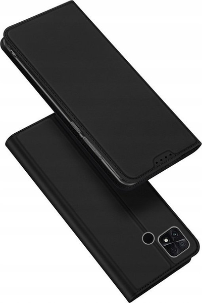 Këllëf telefoni DuxDucis Skin Pro për Xiaomi Poco C40, tip libër, me xhep karte, i zi
