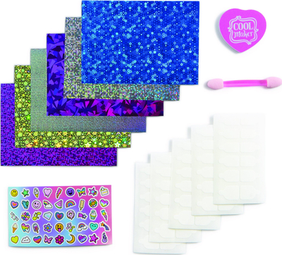Set manikyri Cool Maker Go Glam Foil Nails, 6 fletë folie, ngjitësa për thonj, me shumë ngjyra