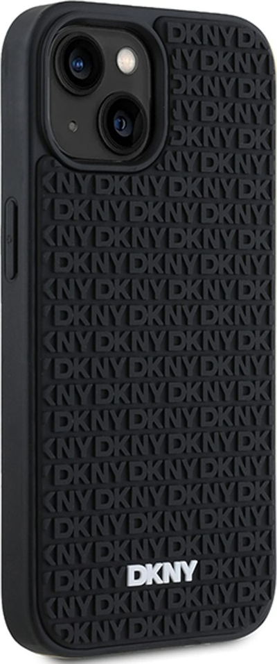 Футрола за телефон DKNY DKHCP15S3DRPWK, за iPhone 15 14 13 6.1", тврдa 3D rubber футрола, црна