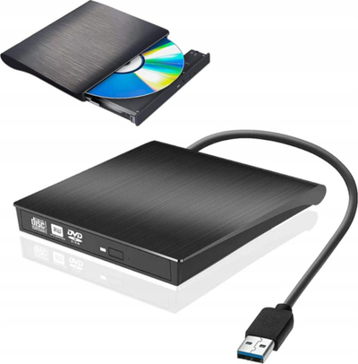 Надворешен DVD CD читач Zenwire ECD829-Y, USB 3.0 USB C, црн