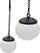 Lampë diellore varëse Saska Garden SP-6639M, sferë plastike 10x30cm, IP44, e bardhë