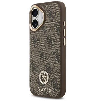 Mbulesë telefoni Guess 4G Rhinestone Logo GUHMP17SP4G4DCSW, MagSafe, për iPhone 17, kafe