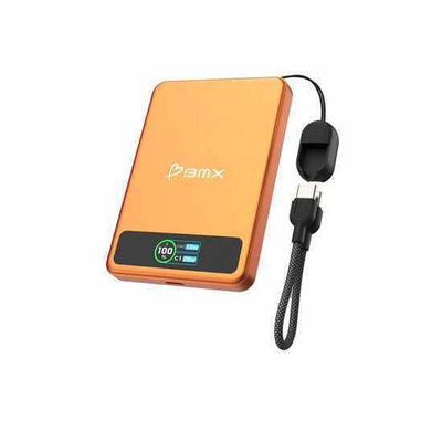 Powerbank BMX SolidSafe 5K, 5000mAh, MagSafe 15W, portokalli