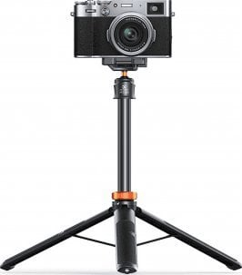 Tripod selfie K&F Concept 2 në 1, 157cm, me telekomandë Bluetooth, ngjyrë e zezë