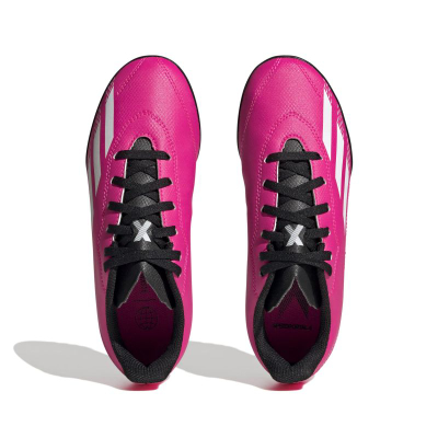 Këpucë futbolli për kalamaj Adidas X 4 Junior Astro Turf, taban gome, të zeza