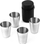 Set gotash çelik inox pa brend, 4 copë, me kuti mbrojtëse, argjendi