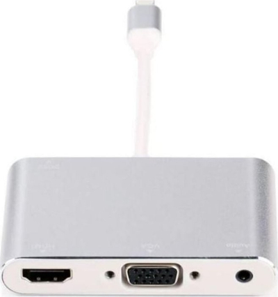 Hub Lightning Microconnect LIGHT-HUB4, 480 Mbit/s, ngjyrë argjendi