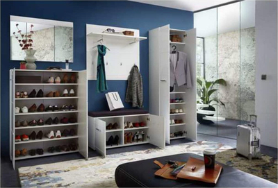 Panel garderobe Alice, MDF me shkëlqim të lartë, 96x90 cm, i bardhë