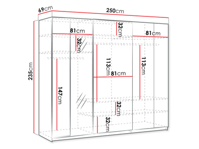 Dollap rrëshqitës 250 MAXI MX-06 + opsione,