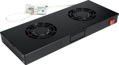 Modul ftohës rack Equip 19", 1U, me 2 ventilatorë, i zi