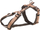 Kapëse trekking për qen Trixie Premium, S 36–44 cm, brez 15 mm, karamel kafe