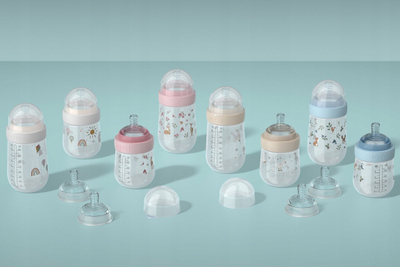 Шише за бебе Little Dutch Infant Bottle Forest Friends, 240 ml, силикон, проѕирно