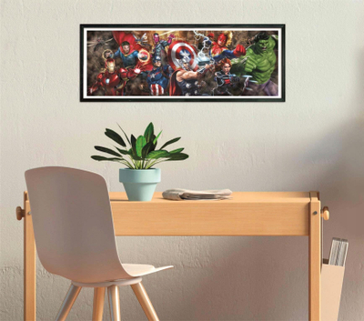 Puzzle Clementoni Panorama Compact The Avengers, 1000 pjesë, 98 x 33 cm, shumëngjyrëshe