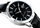 Ora dore për meshkuj analog, çelik inox, rrip lëkure, e zezë