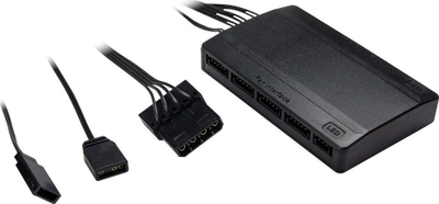 Сет вентилатори Argus RS-061, 3x 120mm RGB PWM со хаб, црн