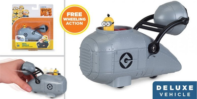 Set lodrash Despicable Me 3 Free Wheel Vehicles, 3 makina 10 cm, personazhe të pandashëm DM3, shumëngjyrëshe