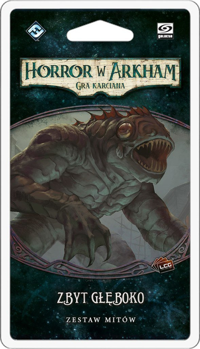 Zgjerim loje me letra Arkham Horror LCG In Too Deep, set mitesh, në polonisht