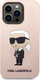 Mbajtëse telefoni Karl Lagerfeld KLHMP14LSNIKBCP, për iPhone 14 Pro, silikon, MagSafe, rozë