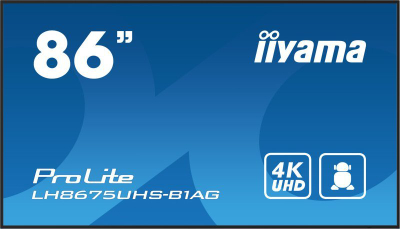 Monitor profesional Iiyama LH8675UHS-B1AG, 86", 4K UHD, i zi