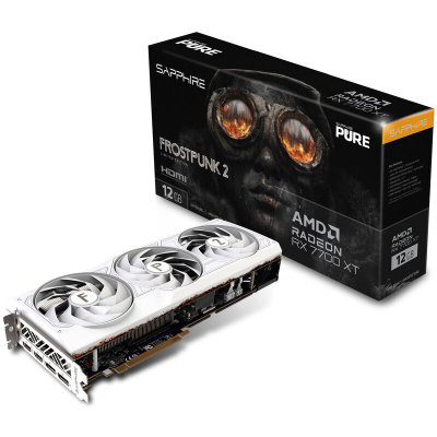 Kartë grafike Sapphire PURE AMD Radeon RX 7700 XT, 12GB GDDR6, ARGB, e bardhë