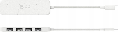 Hub USB C J5create JCD394, 4 porta USB A Gen 2, 10 Gbps, gri