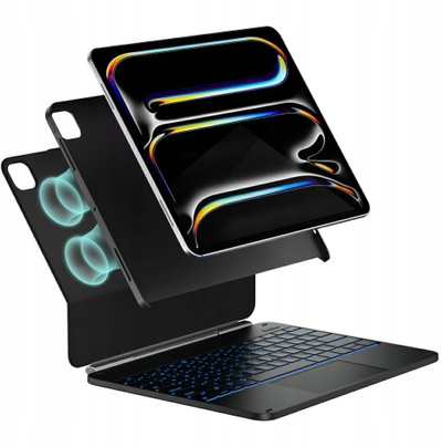 Këllëf me tastierë Typecase Edge+, për iPad Pro 13" 2024/2025, me touchpad, i zi