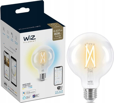 Llambë smart WiZ Tunable White G125, E27, 100W ekuivalente, WiFi, e bardhë e rregullueshme