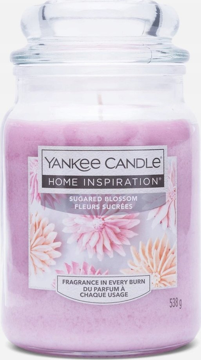 Qiri Yankee Candle Home Inspiration Sugared Blossom, kavanoz xhami, 538g, rozë
