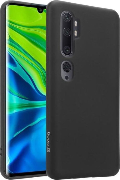 Kapak telefoni Crong Color Cover për Xiaomi Mi Note 10, silikoni, kompatibil me karikim wireless, i zi