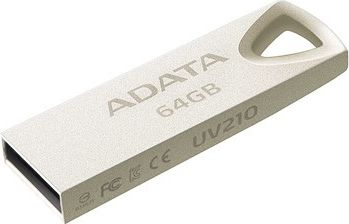 USB ADATA UV210, 64GB, metal, ngjyrë ari