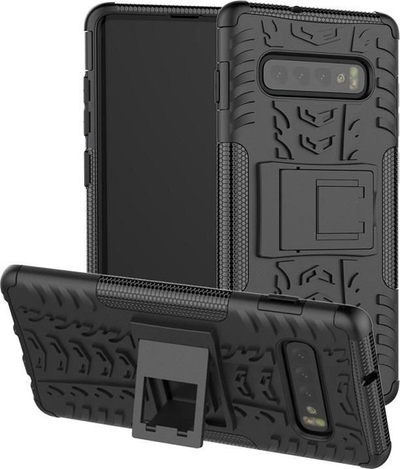 Maskë telefoni CoreParts MOBX-COVER-S10SM-G973-B, 6.1", me këmbë mbajtëse, e zezë