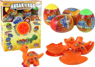 Играчка јајца диносаурус Cracking Dinosaur Egg, 12 парчиња, кутија со тркала, шаренолика